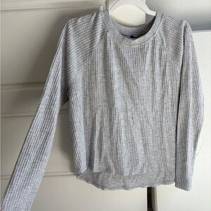 wild fable Light Gray Ribbed Long Sleeve Tee